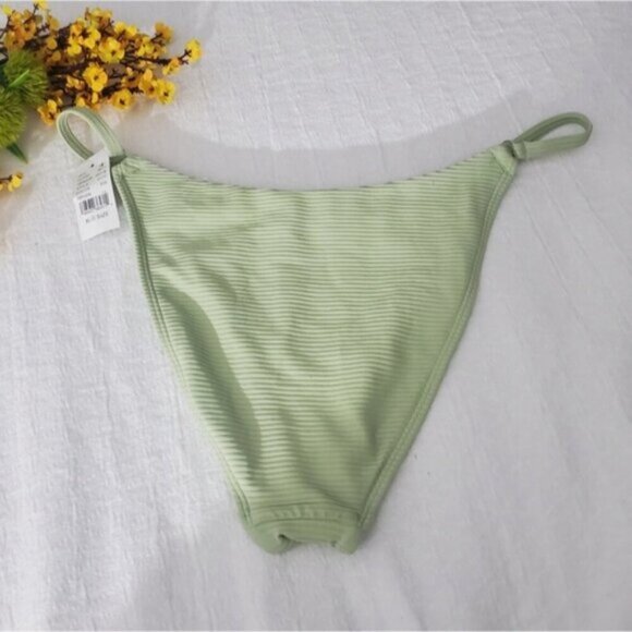 PACSUN Limited Edition Light Green "ALANNA" Ribbed Ring Bikini Bottom- NWT - Picture 10 of 14